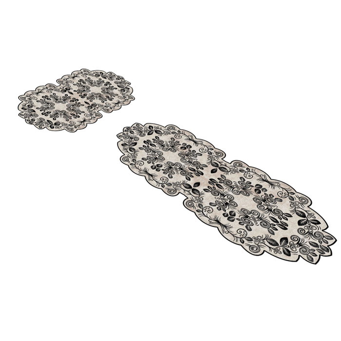Mijölnir Juego de alfombrillas de baño Crema (2 piezas)